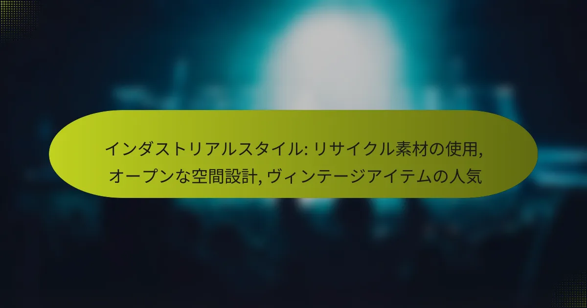 インダストリアルスタイル: リサイクル素材の使用, オープンな空間設計, ヴィンテージアイテムの人気