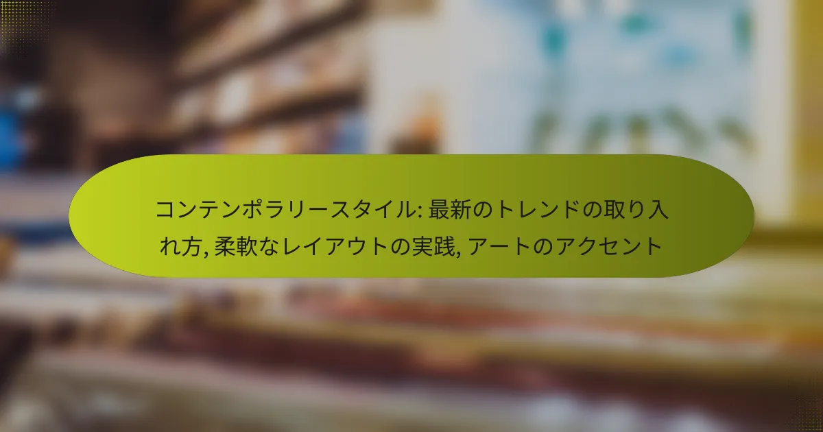 コンテンポラリースタイル: 最新のトレンドの取り入れ方, 柔軟なレイアウトの実践, アートのアクセント