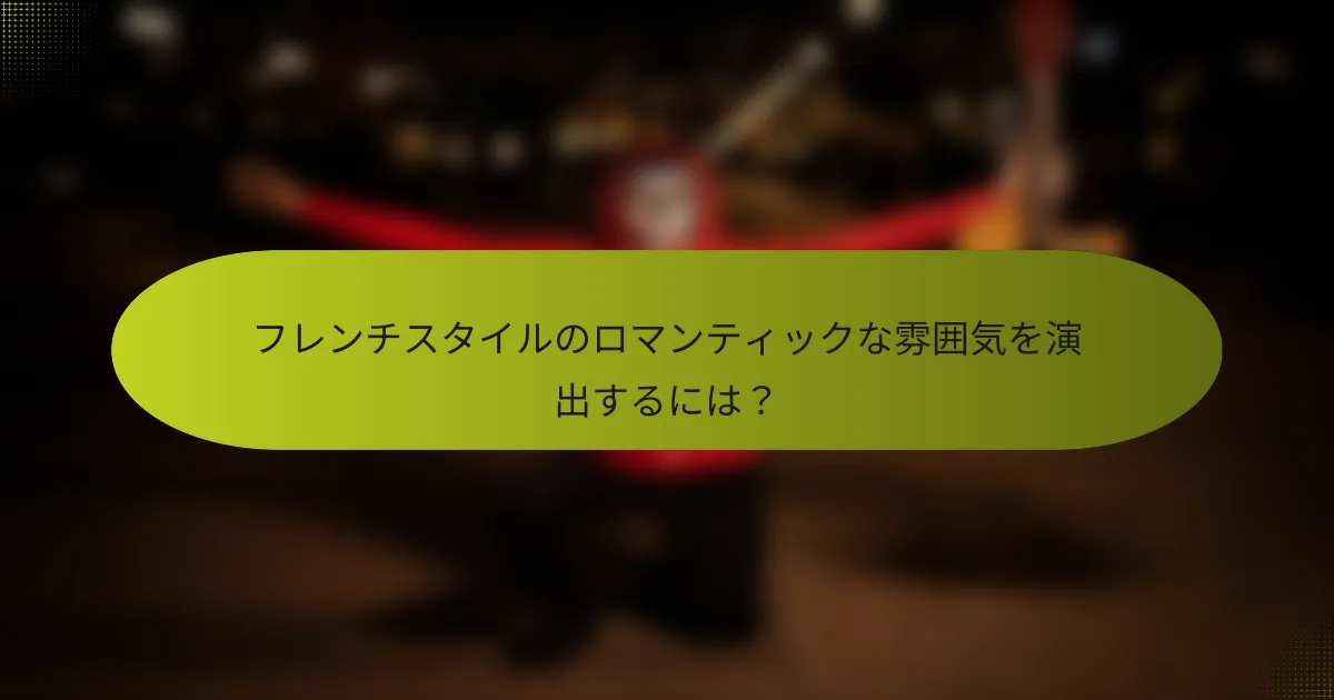 フレンチスタイルのロマンティックな雰囲気を演出するには?